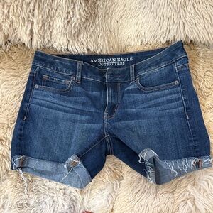 American Eagle Outfitters Dark Blue Denim Waistband Shorts